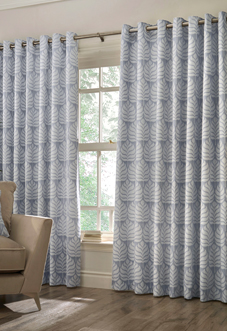 Horto Eyelet, Blue - Ready Made Curtains